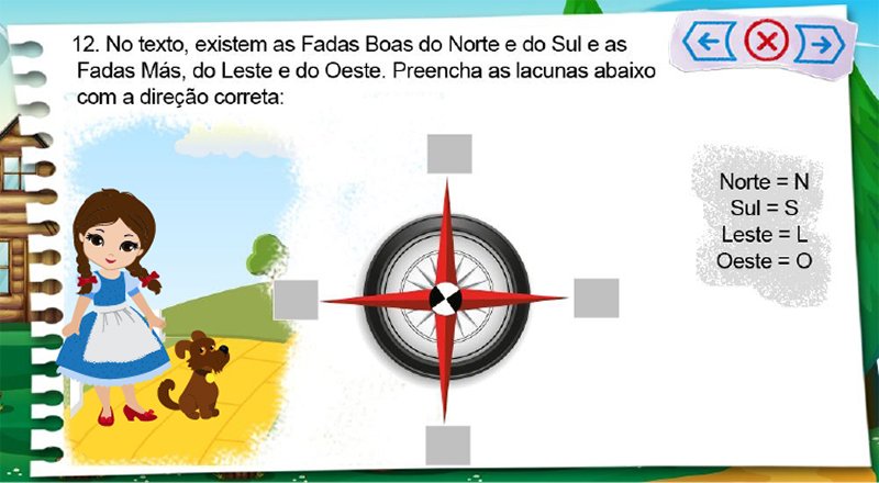 Tela de exercício do InFantasy - Doroti na Terra de Oz