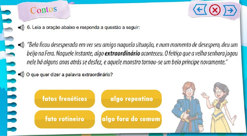Tela de exercício do InFantasy - Bela e a Fera